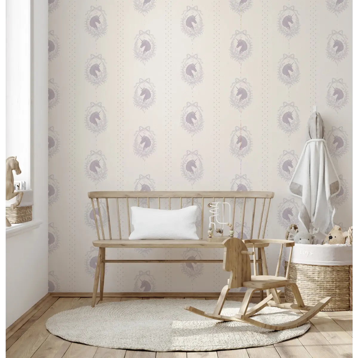 Bluette Wallpaper - Horses Portraits - by The Feral Flower - Loomwell Home Goods