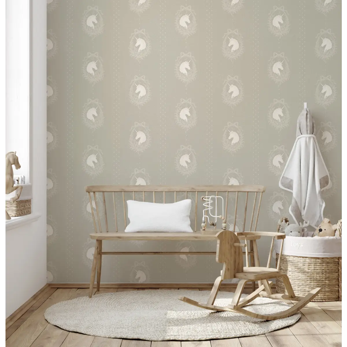 Bluette Wallpaper - Horses Portraits - by The Feral Flower - Loomwell Home Goods