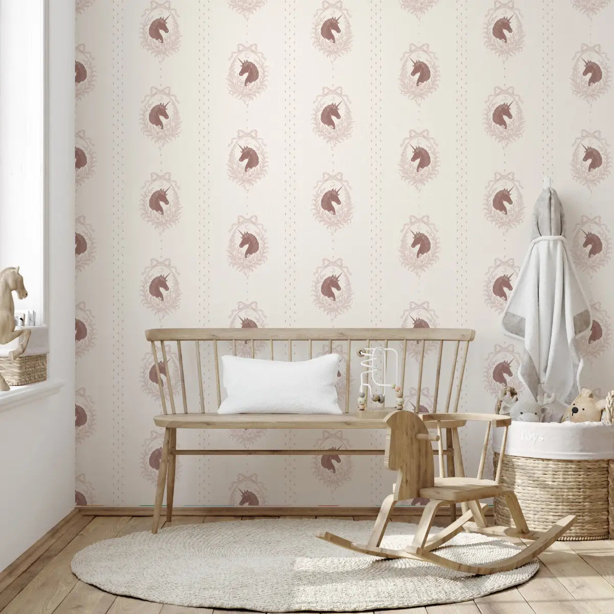 Bluette Wallpaper - Horses Portraits - by The Feral Flower - Loomwell Home Goods
