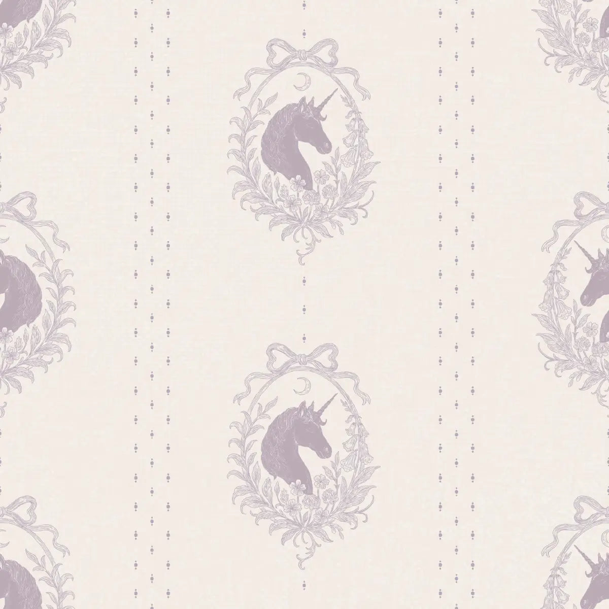 Bluette Wallpaper - Horses Portraits - by The Feral Flower - Sample 1 foot by 1 foot / Lavender - Loomwell Home Goods