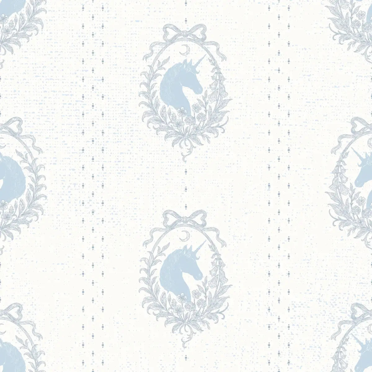 Bluette Wallpaper - Horses Portraits - by The Feral Flower - Sample 1 foot by 1 foot / Light Blue - Loomwell Home Goods