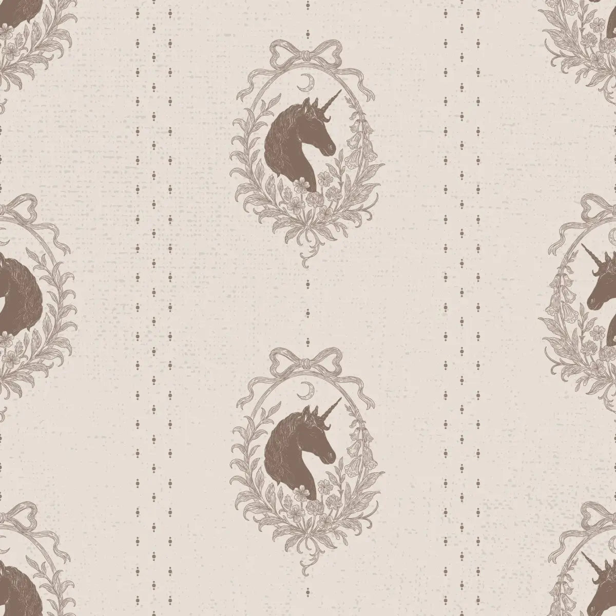 Bluette Wallpaper - Horses Portraits - by The Feral Flower - Sample 1 foot by 1 foot / Neutral - Loomwell Home Goods