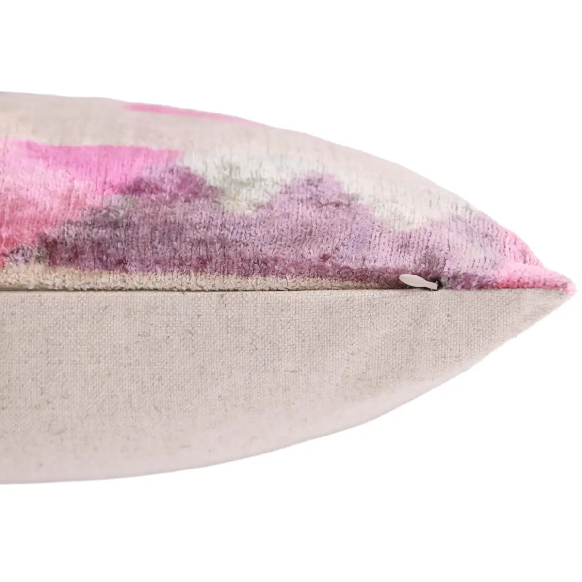 Blush Abstract Silk Velvet Lumbar Pillow Vegetable Dyed – 16x24 - Canvello