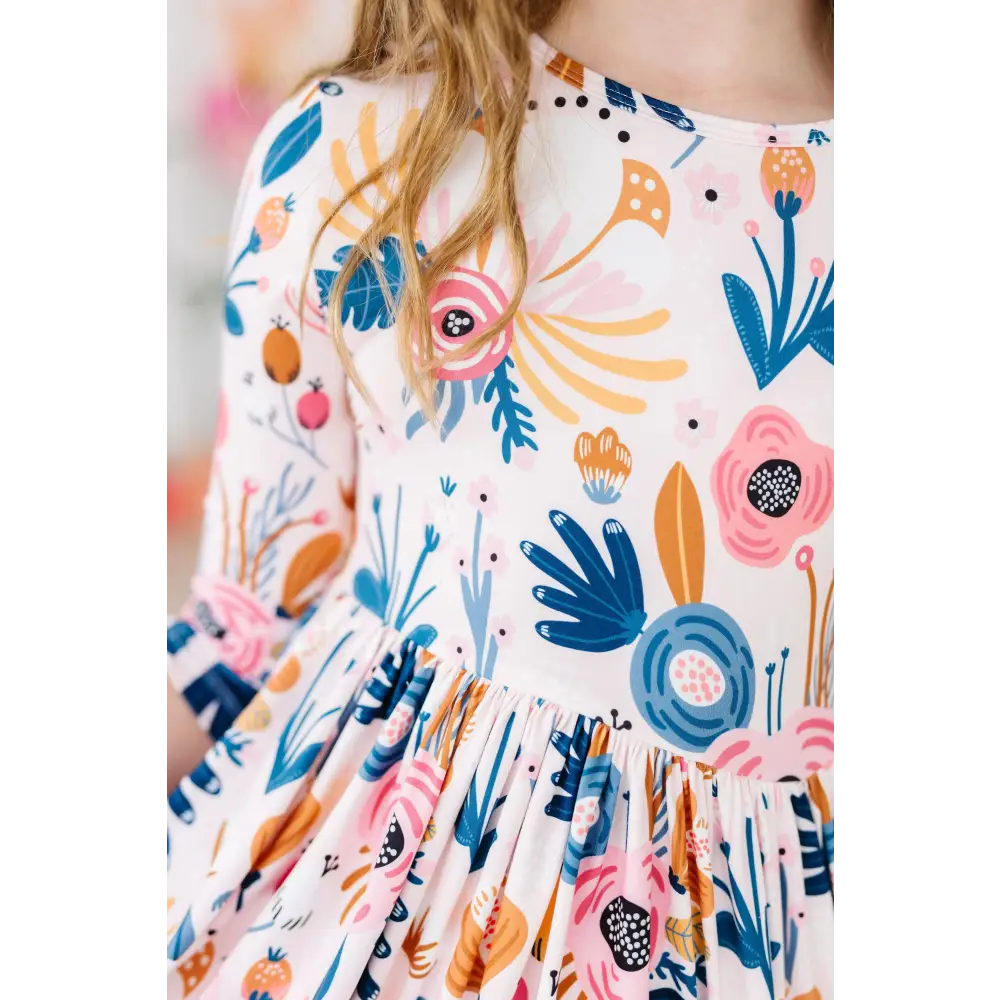 Blush Peony 3/4 Sleeve Pocket Twirl Dress - Mila & Rose ®