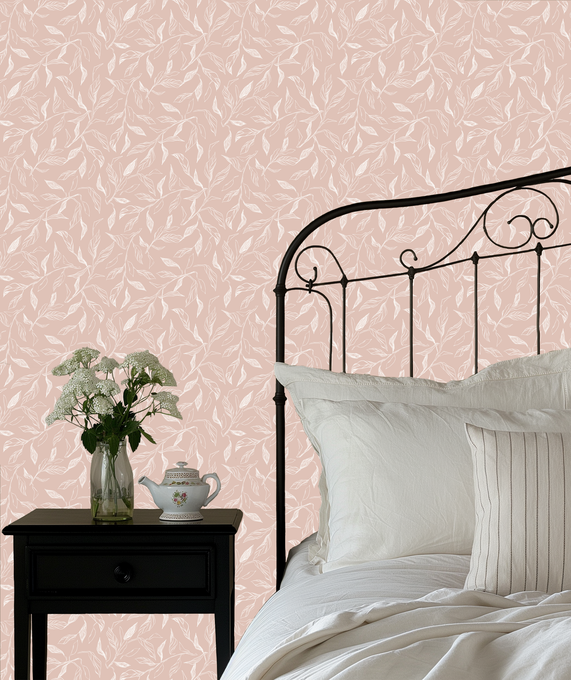 Swift Subtle Leaves Wallpaper by Aubrey Fairchild - Loomwell Home Goods