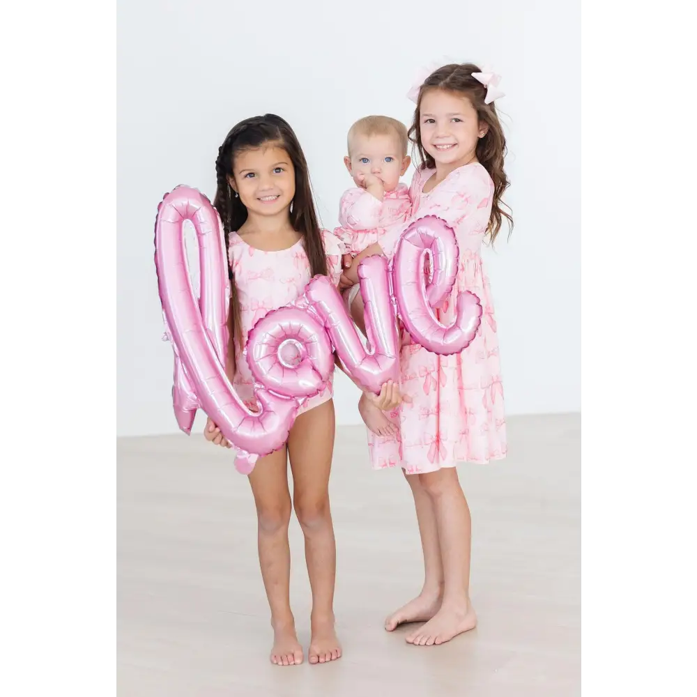 Blushing Bows 3/4 Sleeve Twirl Bodysuit - Mila & Rose ®