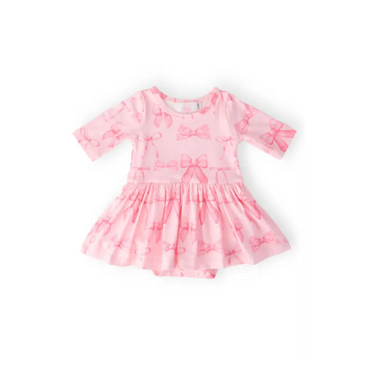 Blushing Bows 3/4 Sleeve Twirl Bodysuit - Mila & Rose ®