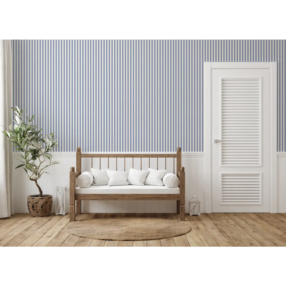 Boden Wallpaper - Fleur de Lis Stripe - by The Rosenborg Company - Loomwell Home Goods
