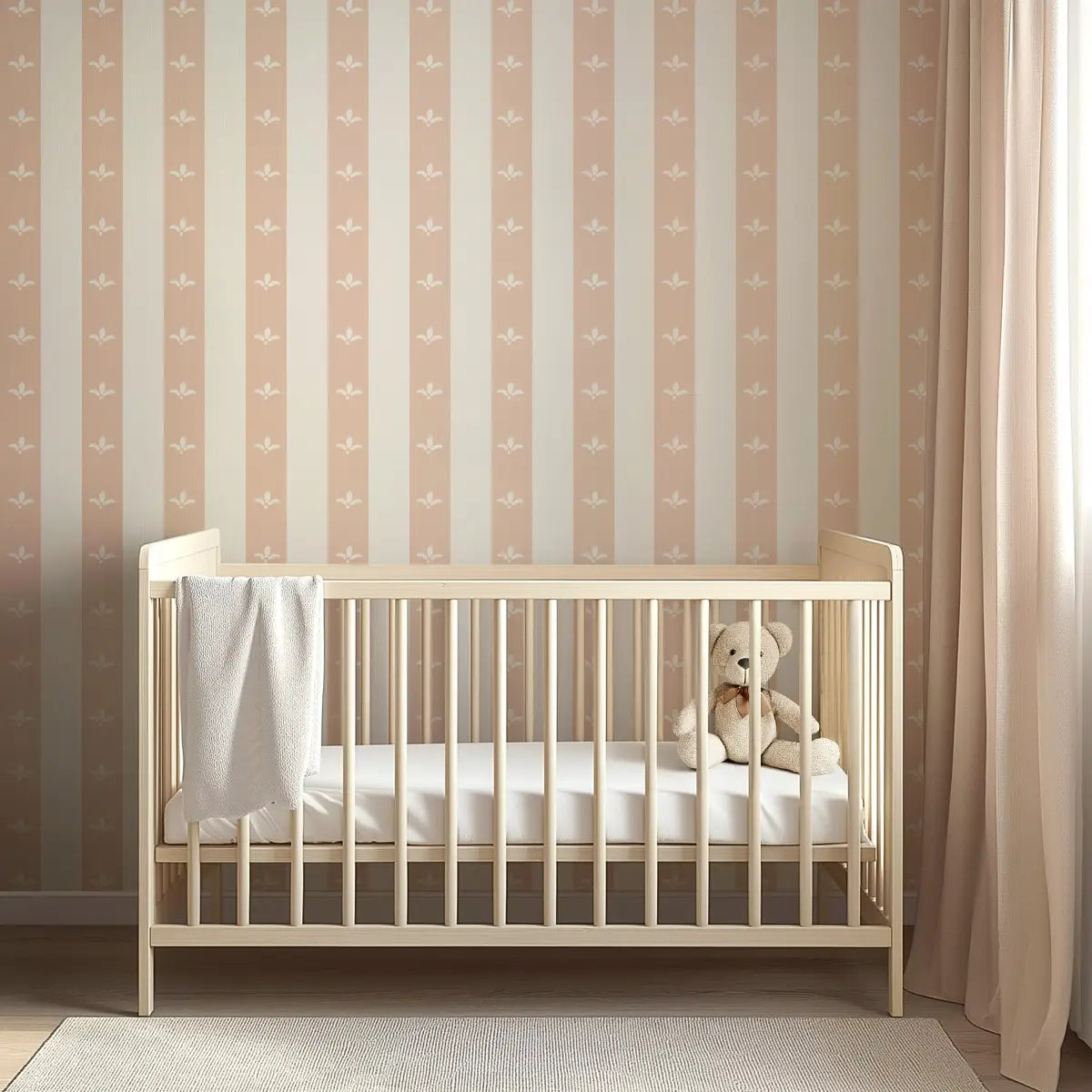 Boden Wallpaper - Fleur de Lis Stripe - by The Rosenborg Company - Loomwell Home Goods