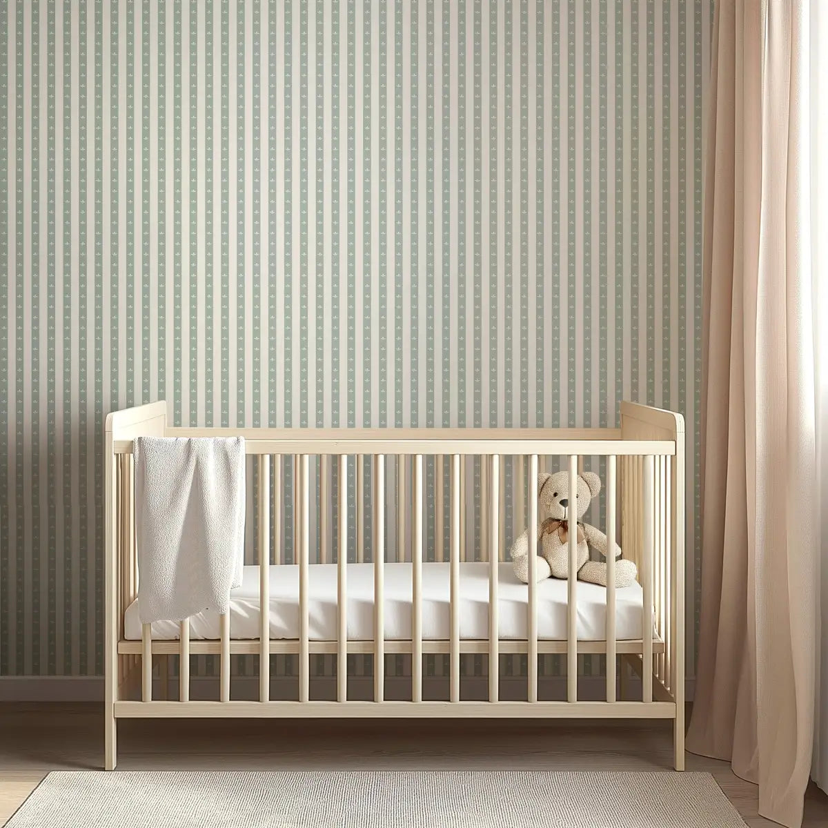 Boden Wallpaper - Fleur de Lis Stripe - by The Rosenborg Company - Loomwell Home Goods