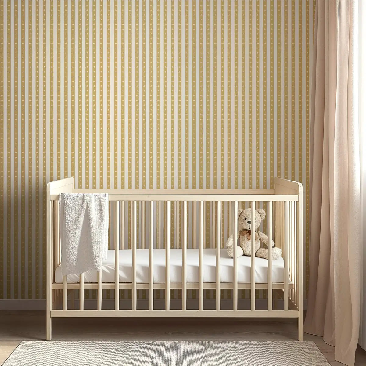 Boden Wallpaper - Fleur de Lis Stripe - by The Rosenborg Company - Loomwell Home Goods