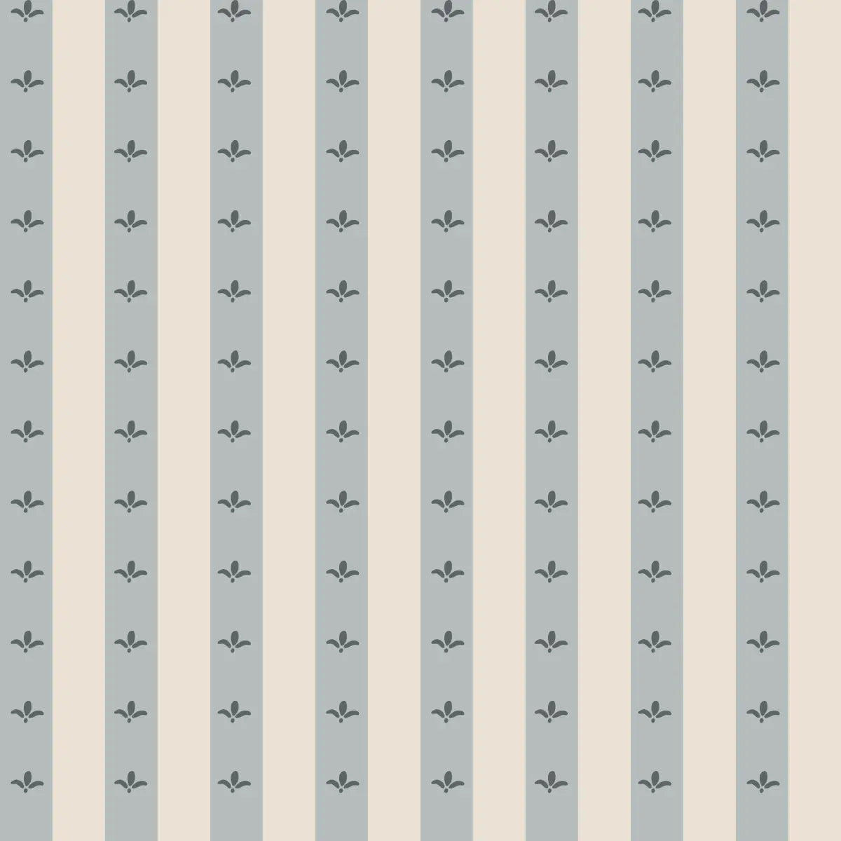 Boden Wallpaper - Fleur de Lis Stripe - by The Rosenborg Company - 2 feet by 9 feet / Light Blue / Large - Loomwell