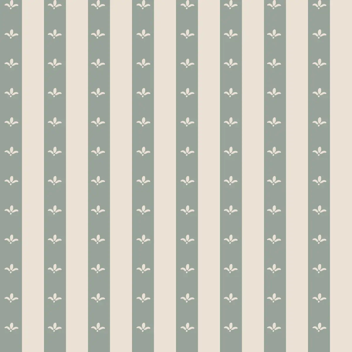 Boden Wallpaper - Fleur de Lis Stripe - by The Rosenborg Company - 2 feet by 9 feet / Teal / Large - Loomwell Home Goods