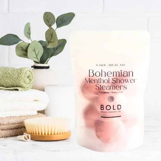 Shower Steamers - Bohemian - Patchouli + Vanilla Menthol - 6 pack - Bold Space Candle Co.