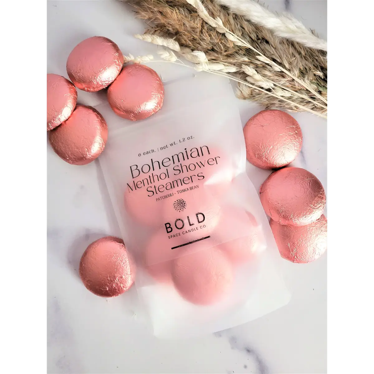 Shower Steamers - Bohemian - Patchouli + Vanilla Menthol - 6 pack - Bold Space Candle Co.