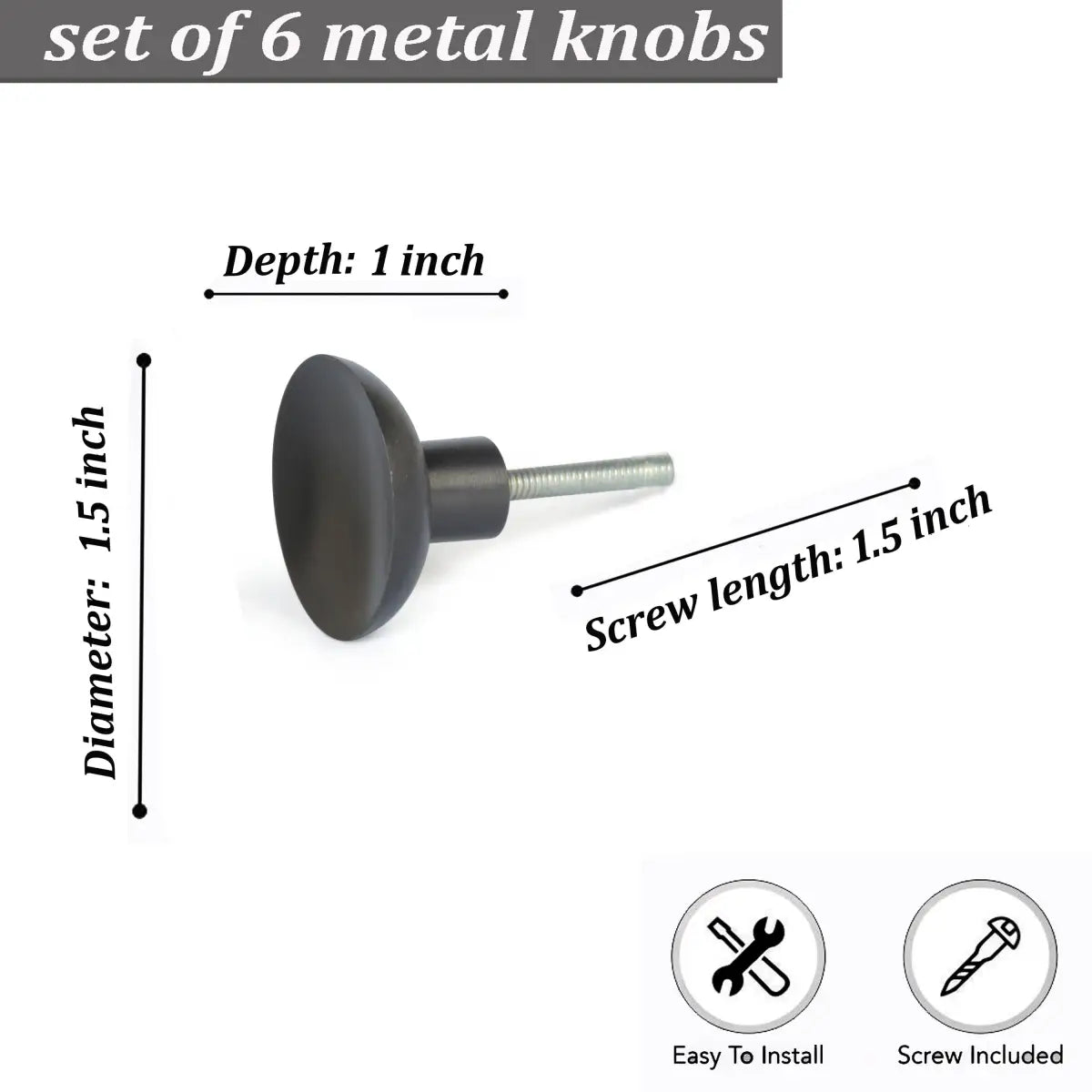 Bonn Metal Knob - Simple and Modern - Each - Perilla Home