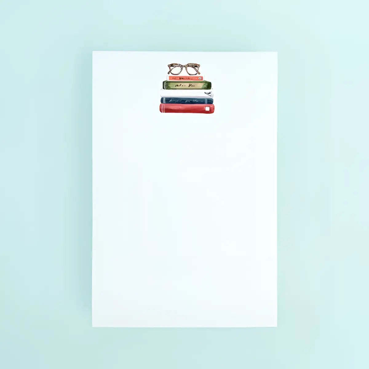 Book Stack with Glasses Notepad - Taylor Paladino