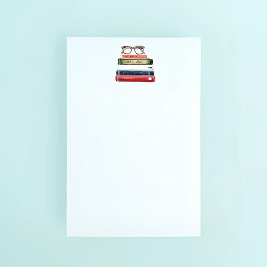Book Stack with Glasses Notepad - Taylor Paladino