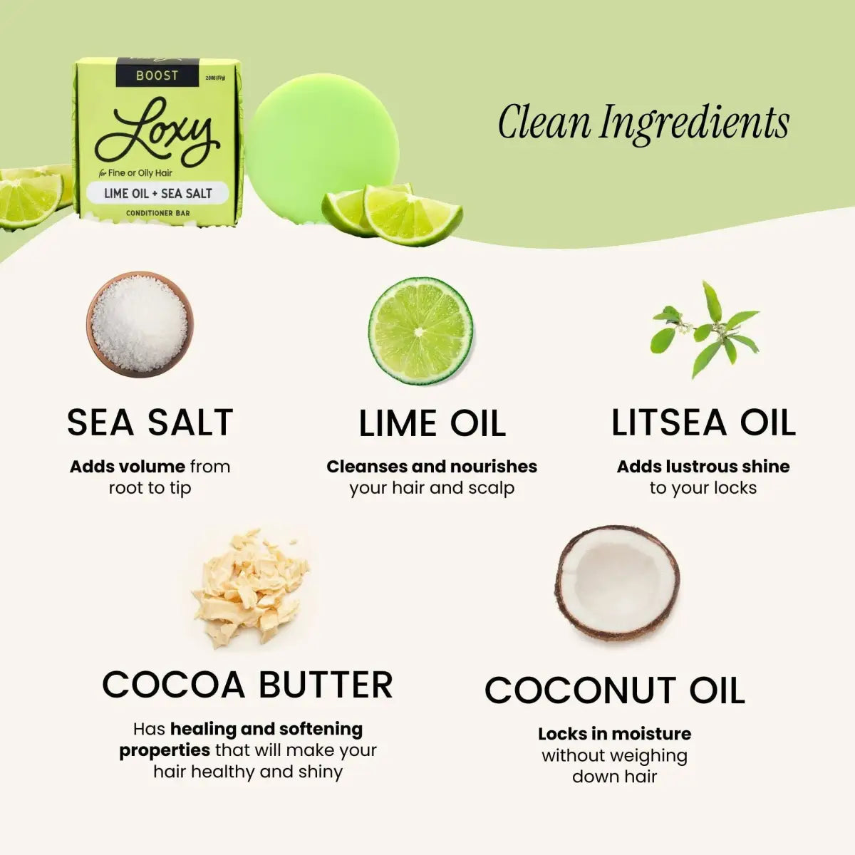 Conditioner Bar - BOOST Volumizing with Lime Oil - Loxy
