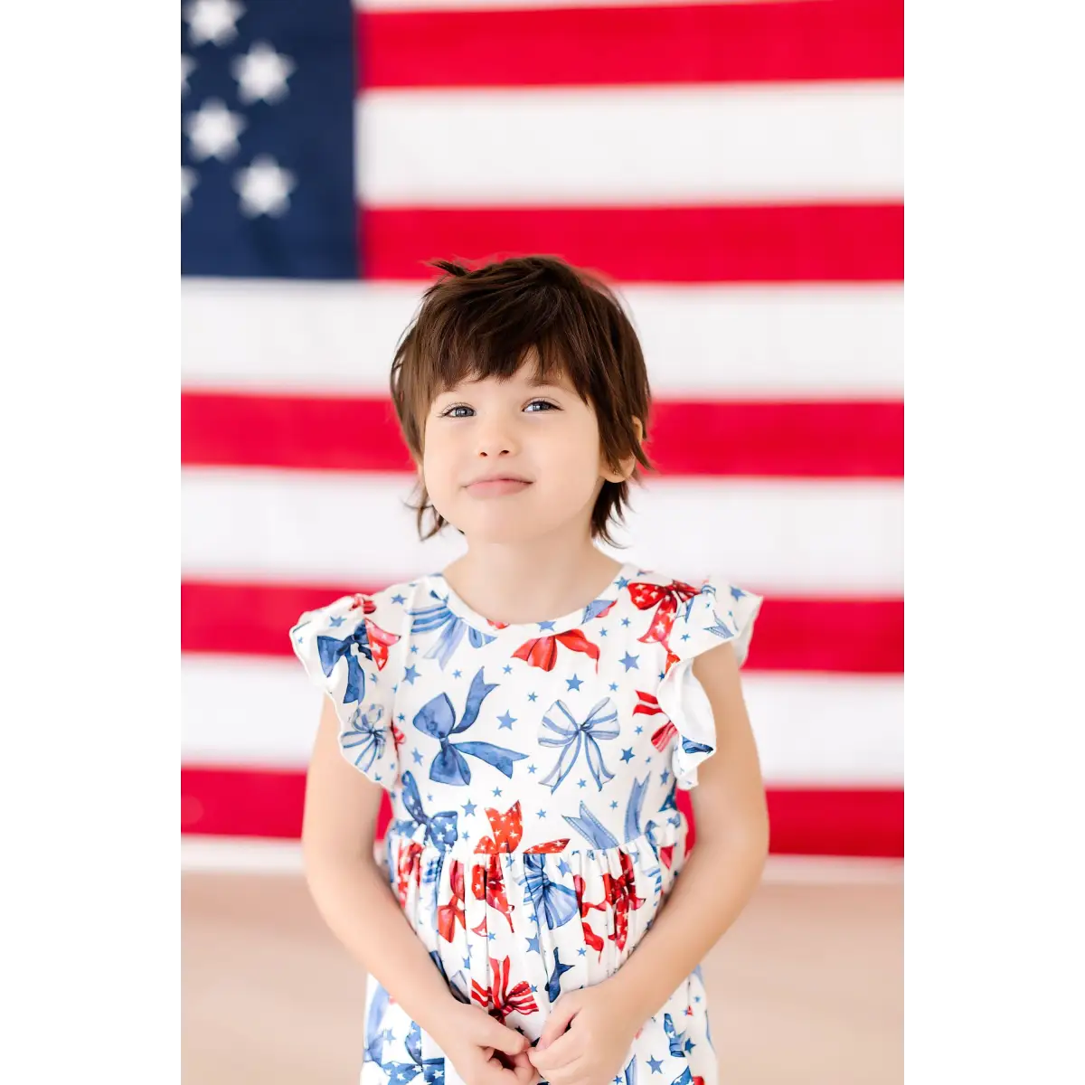Flutter Sleeve Twirl Dress - Born to Sparkle - Patriotic July 4th - Mila & Rose ®