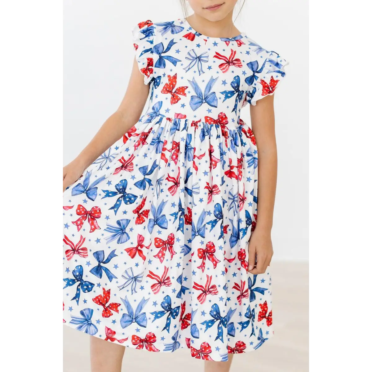 Flutter Sleeve Twirl Dress - Born to Sparkle - Patriotic July 4th - 6-12M - Mila & Rose ®