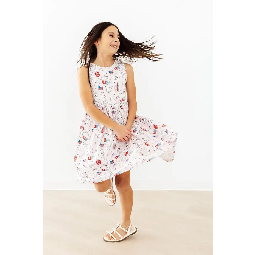 Tank Twirl Dress - Born in the USA - Patriotic America July 4th - Mila & Rose ®