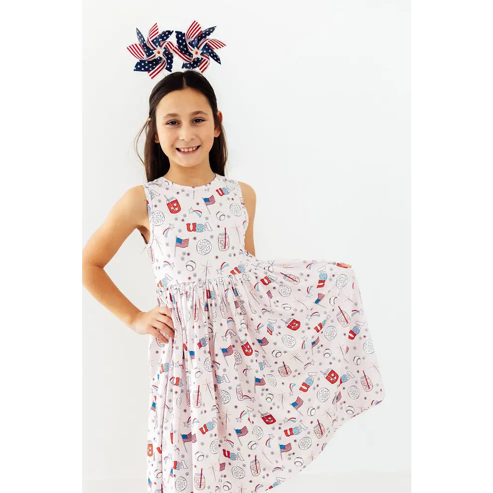 Tank Twirl Dress - Born in the USA - Patriotic America July 4th - Mila & Rose ®