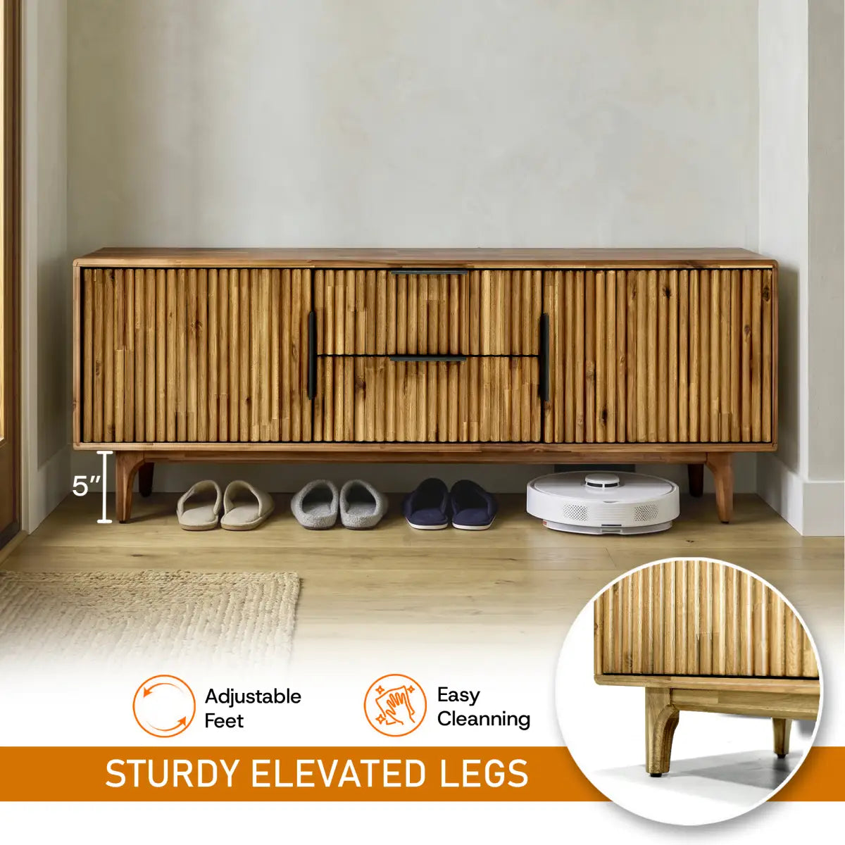 Bosk Solid Wood Storage Bench - Megsu