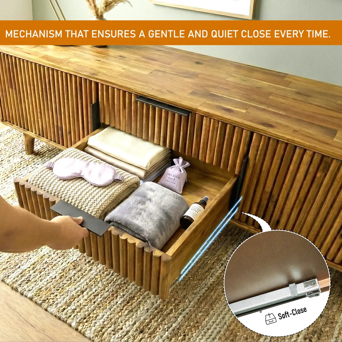 Bosk Solid Wood Storage Bench - Megsu