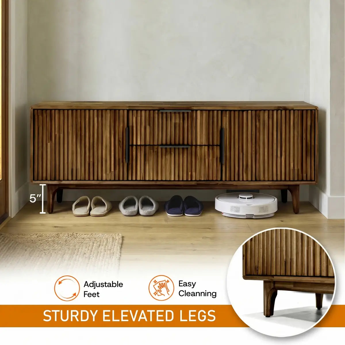 Bosk Solid Wood Storage Bench - Megsu