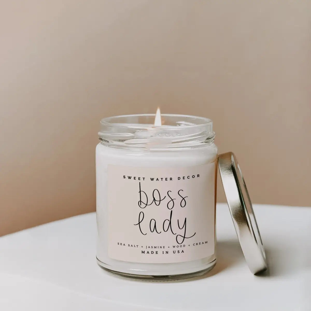 Boss Lady Soy Candle - Clear Jar - 9 oz - Sweet Water Decor