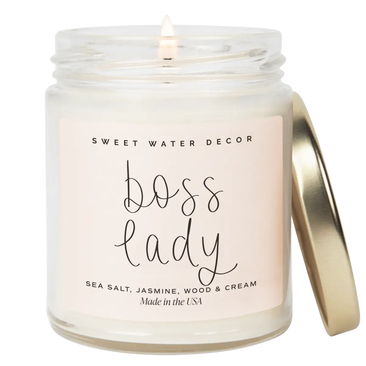 Boss Lady Soy Candle - Clear Jar - 9 oz - Sweet Water Decor