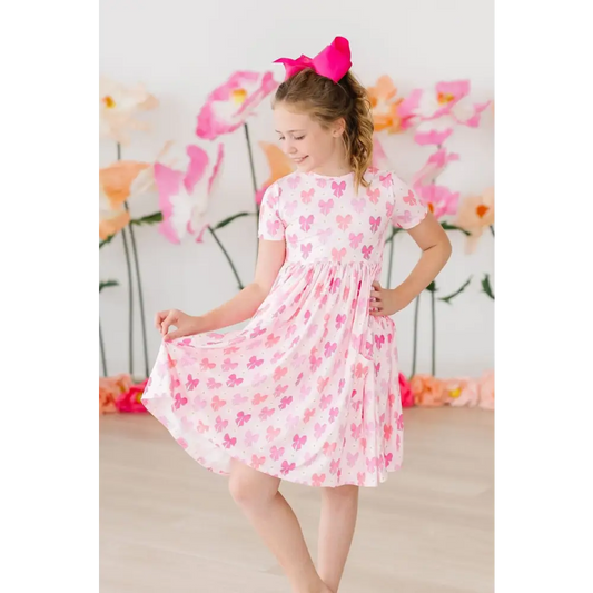 Bow Beauty S/S Pocket Twirl Dress - Mila & Rose ®