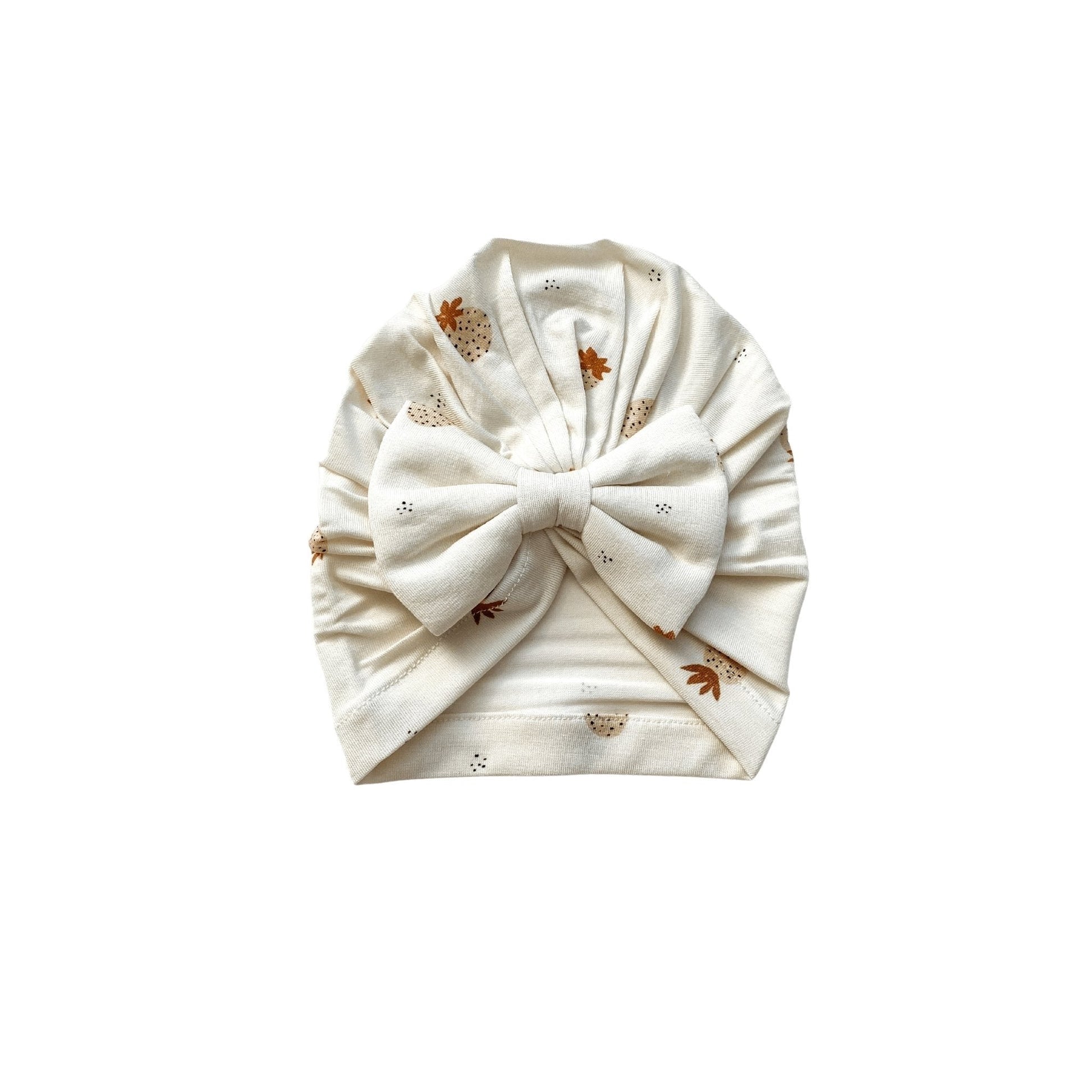Bow Turban Hat - Boho Strawberry - Harp Angel Boutique