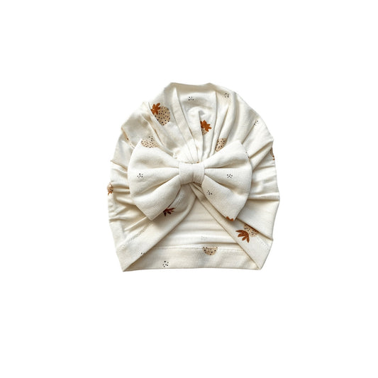 Bow Turban Hat - Boho Strawberry - Harp Angel Boutique