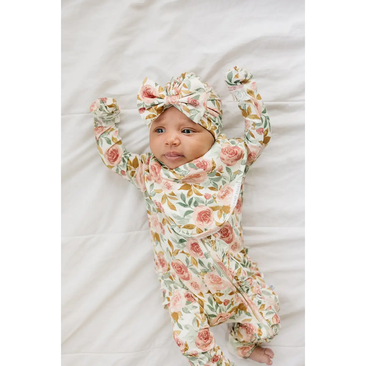 Bow Turban Hat - Dusty Pink Floral - Harp Angel Boutique