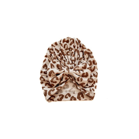 Bow Turban Hat - Leopard - Harp Angel Boutique