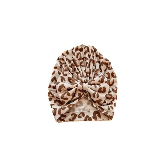 Bow Turban Hat - Leopard - Harp Angel Boutique