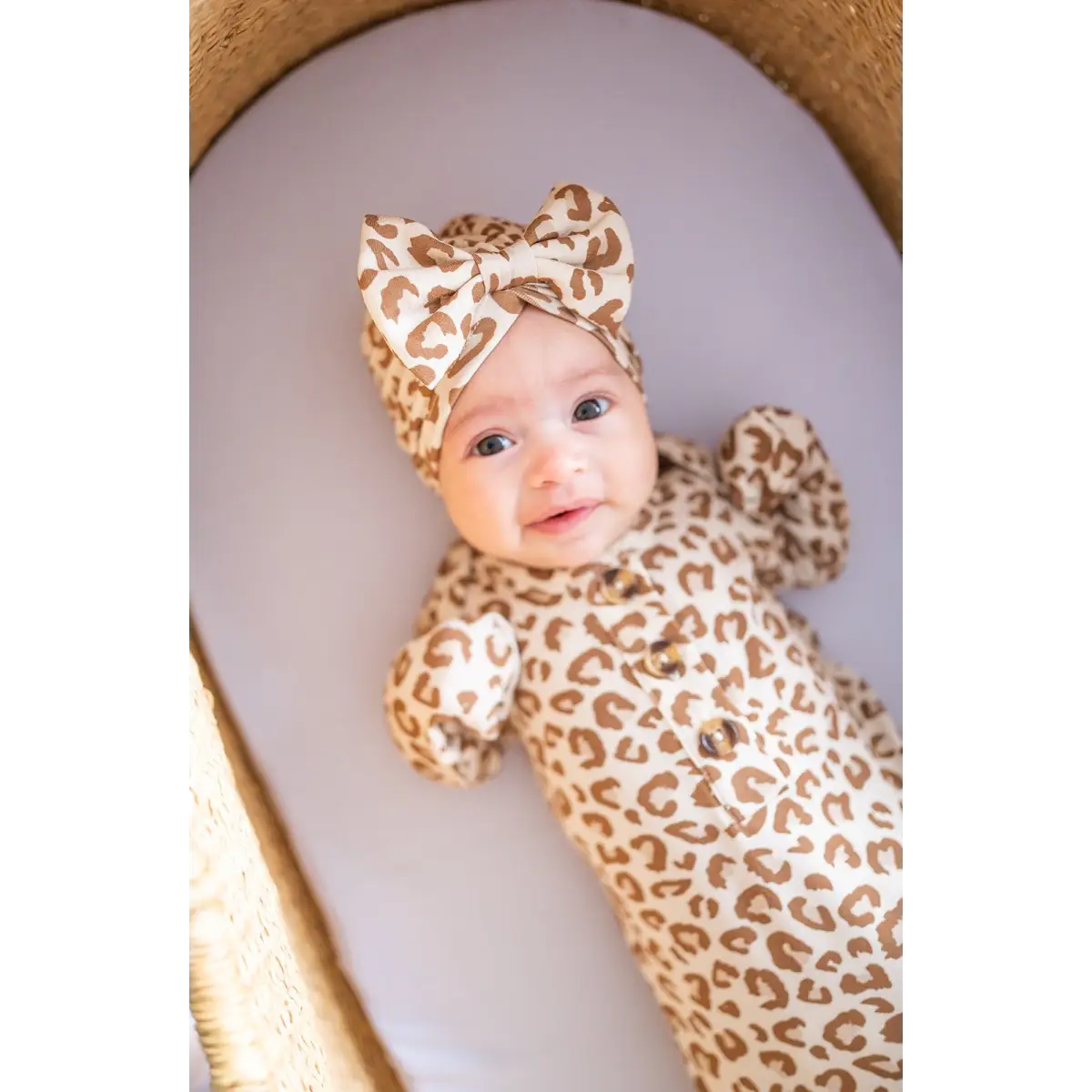 Bow Turban Hat - Leopard - Harp Angel Boutique
