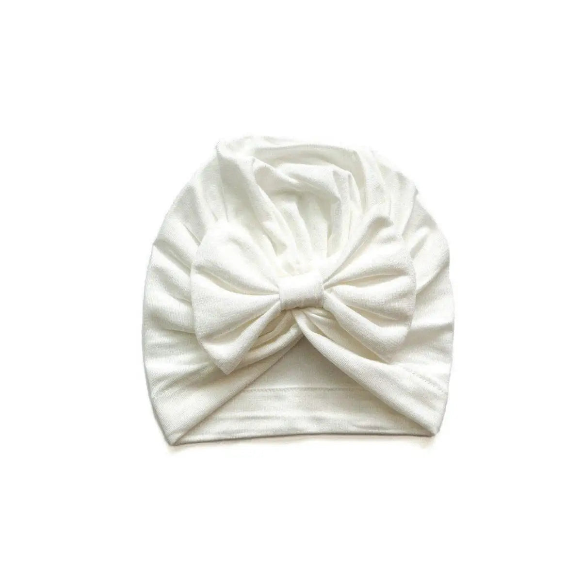 Bow Turban Hat - White - Harp Angel Boutique