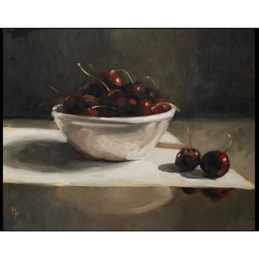 Art Print - Bowl of Cherries Painting - 5x7 - Miss Mustard Seed