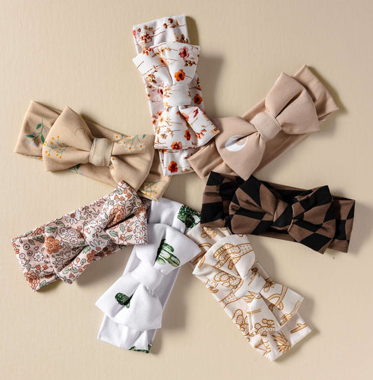 Headband Bow - Check - Annie Bean