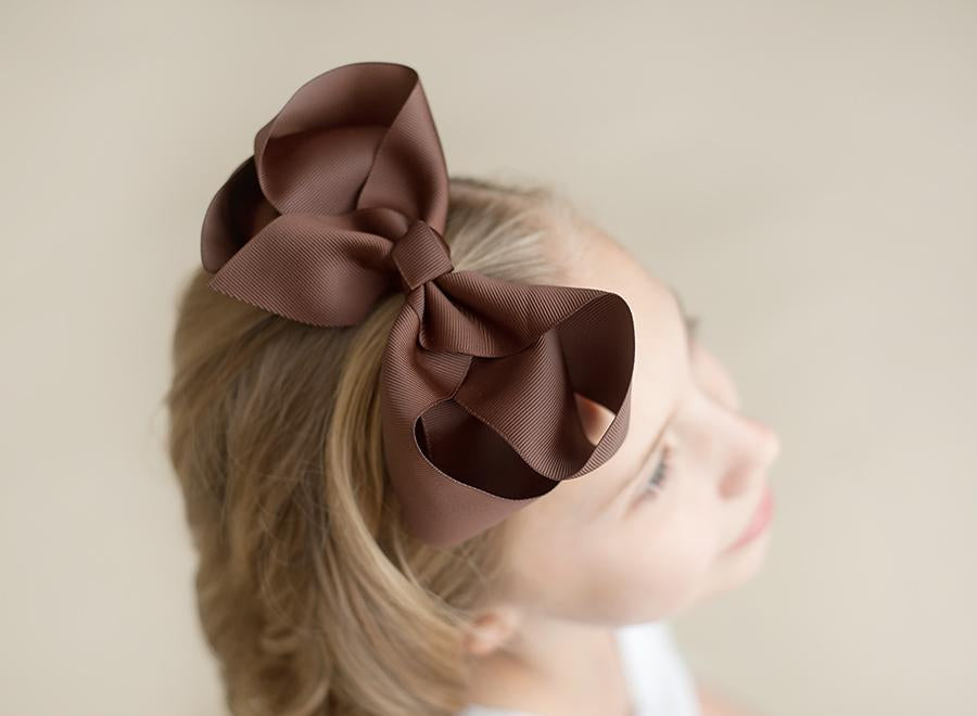 Solid Hair Bows - Brown / 6’’ - ARB Blanks