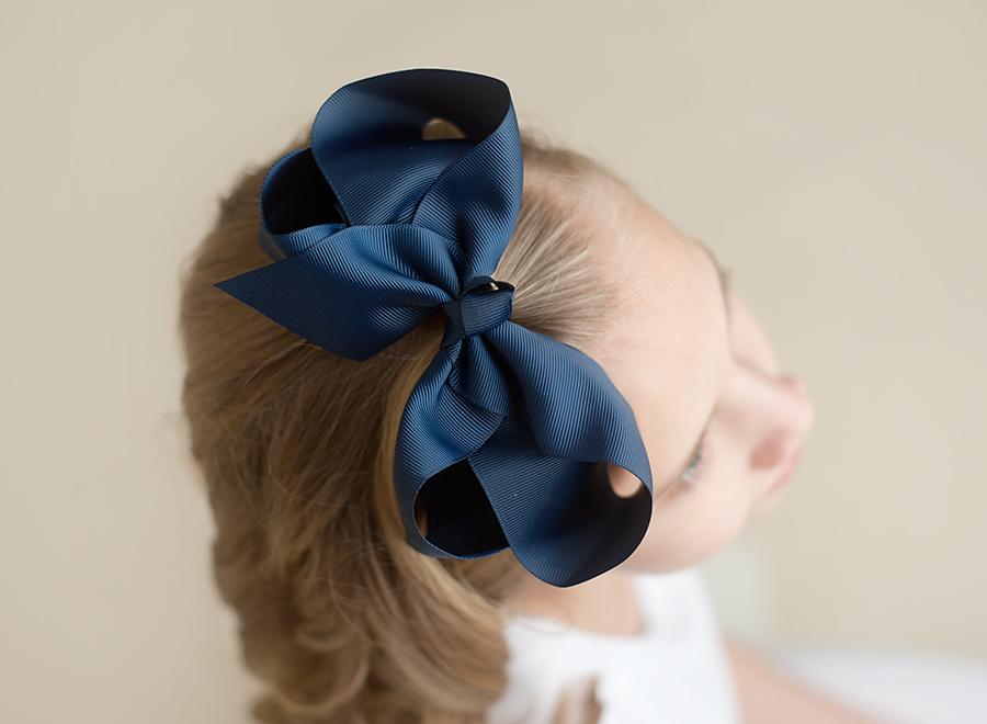 Solid Hair Bows - Navy / 6’’ - ARB Blanks