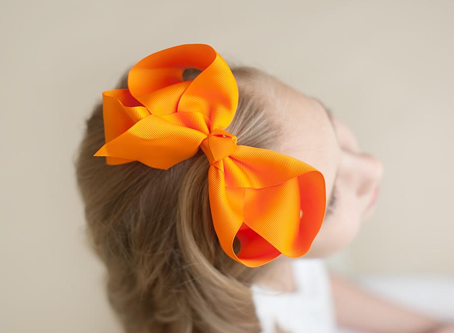 Solid Hair Bows - Orange / 6’’ - ARB Blanks