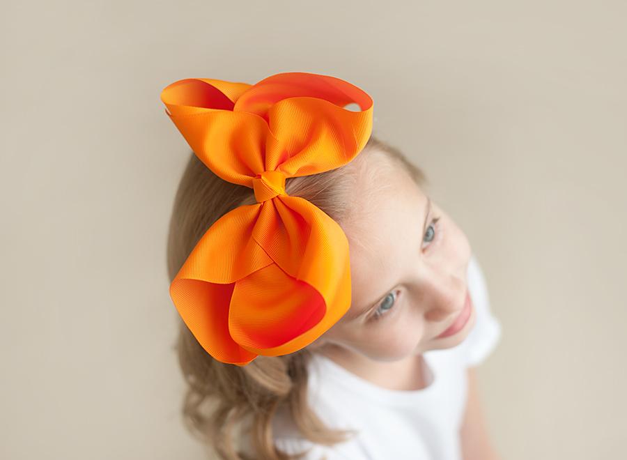 Solid Hair Bows - Orange / 8’’ - ARB Blanks