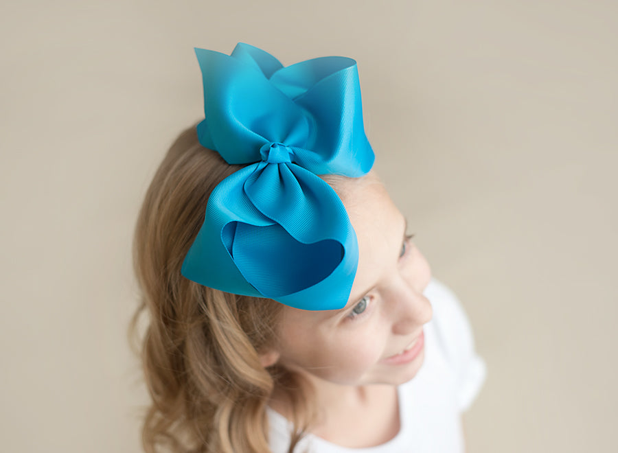 Solid Hair Bows - Teal / 8’’ - ARB Blanks
