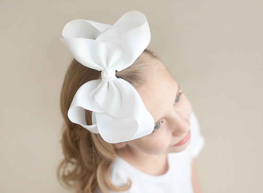 Solid Hair Bows - White / 8’’ - ARB Blanks
