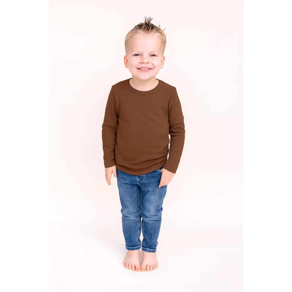Boy’s Long Sleeve Shirts - Brown / 12M - ARB Blanks