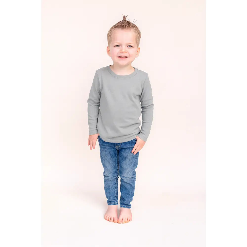 Boy’s Long Sleeve Shirts - Grey / 12M - ARB Blanks
